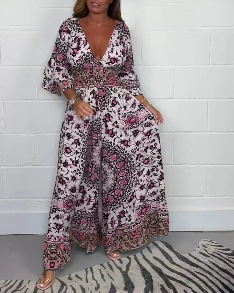 💗 Női nyári divat mély V-nyakú Jumpsuit