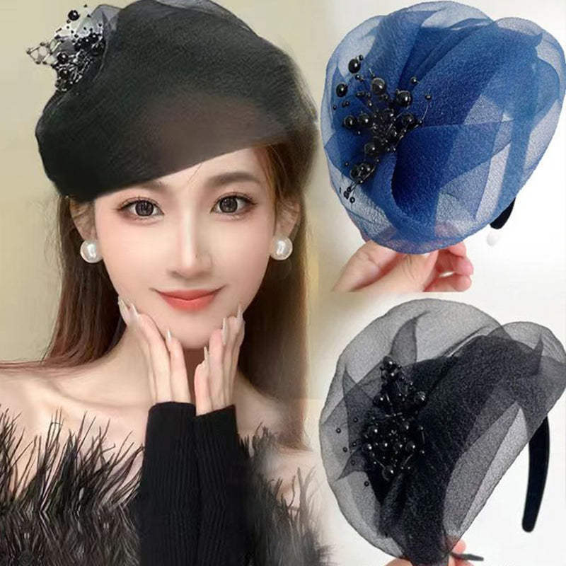 2025 Új design 🌸 Vintage Organza Fascinator Fejpánt Fascinator